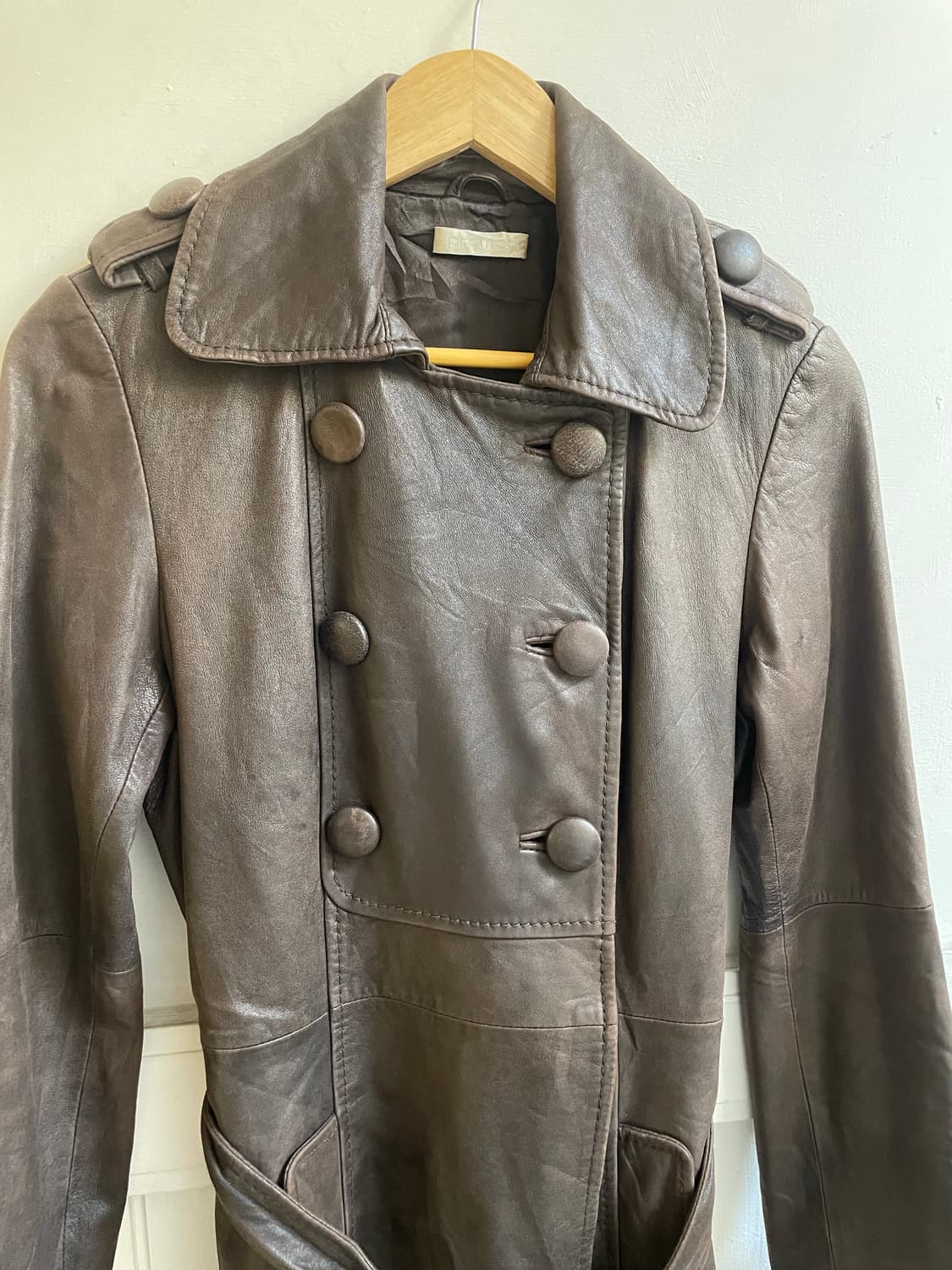 일본 빈티지 양가죽 트렌치 코트 상품이미지6