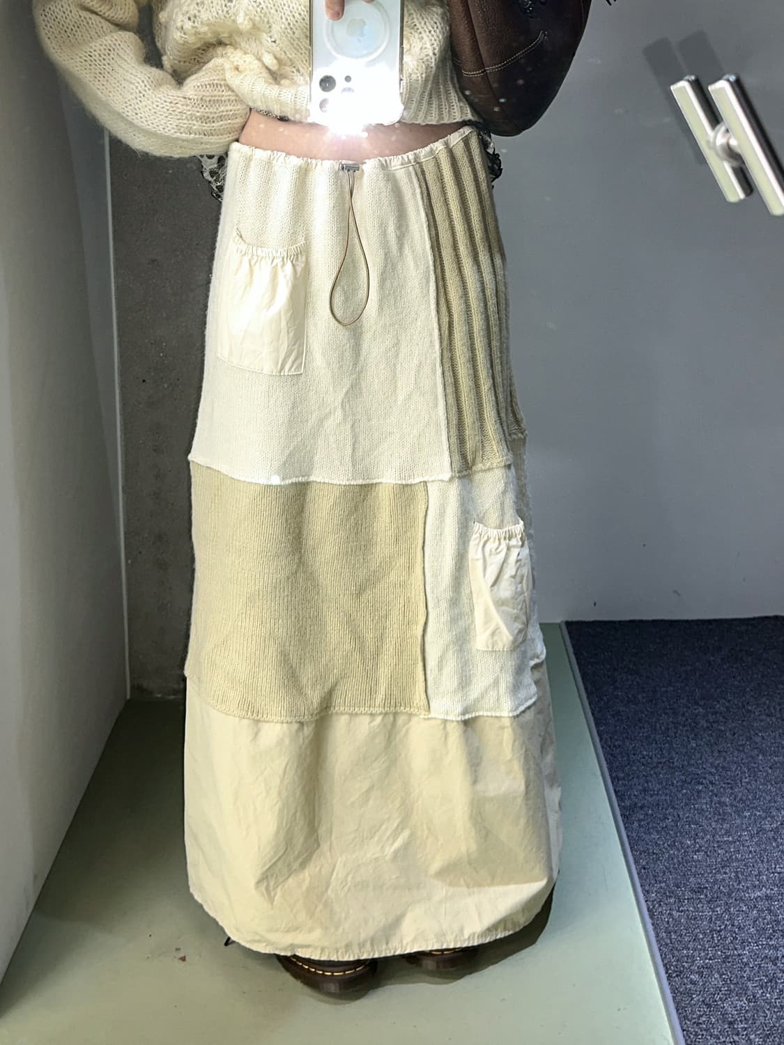 zara knit patchwork maxi skirt 상품이미지1