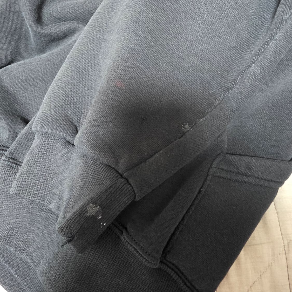 [XXL] 90s 빈티지 러셀 애슬레틱 후드집업 블랙 ver. 데미지 상품이미지6