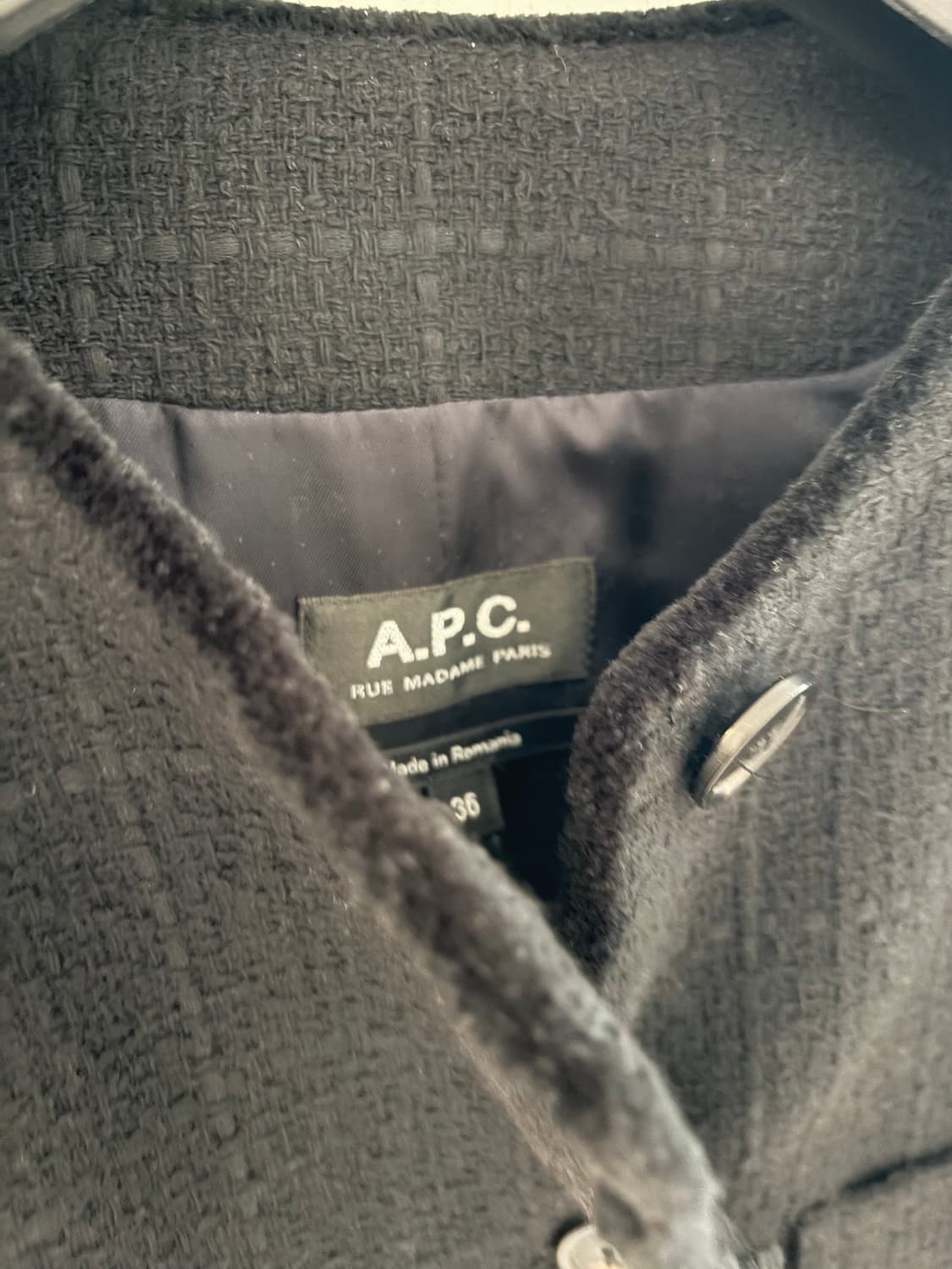 A.P.C 아페세 블랙 체크 트위드 자켓 상품이미지3