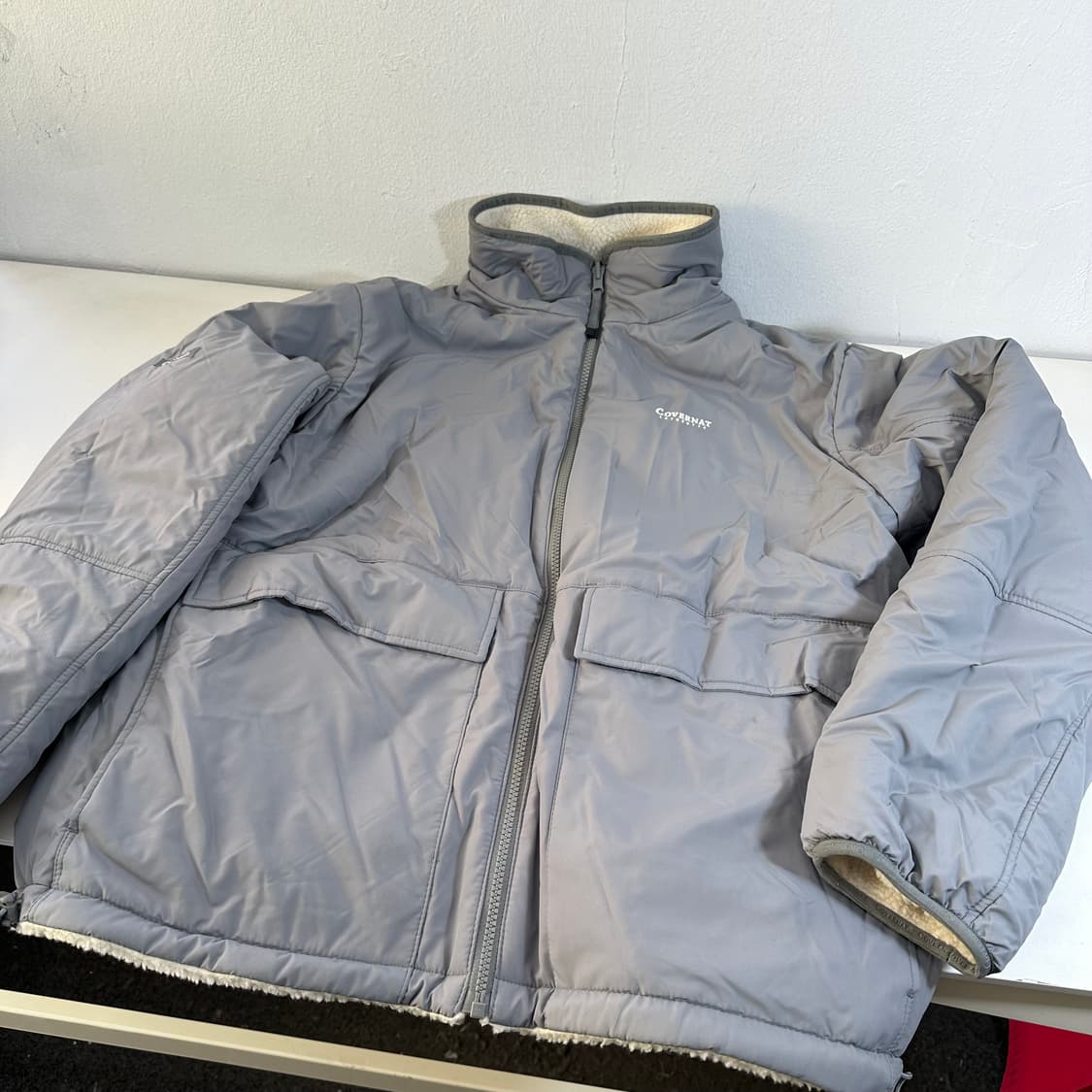 L 커버낫 화이트 리버시블 후리스자켓 상품이미지4