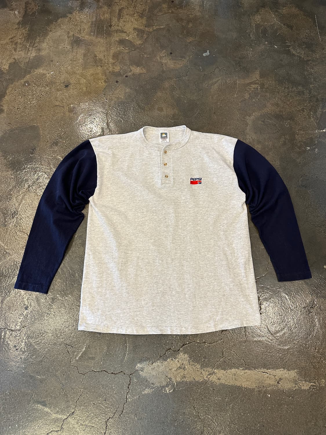 90s COTTON DELUXE USA 펩시 헨리넥 롱슬리브 L 상품이미지1