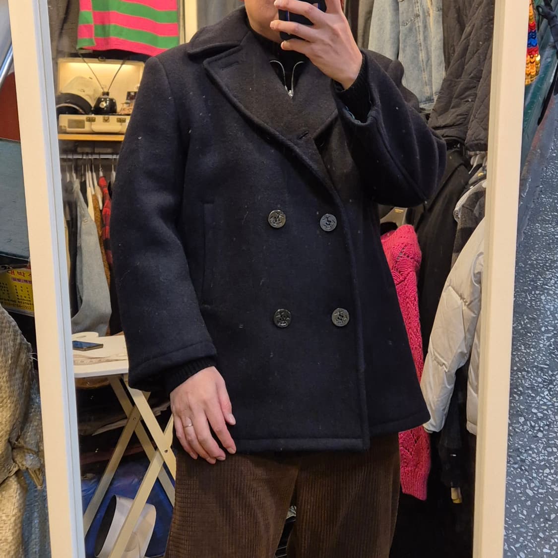 L(착샷잇음) 네이비 P코트 상품이미지3