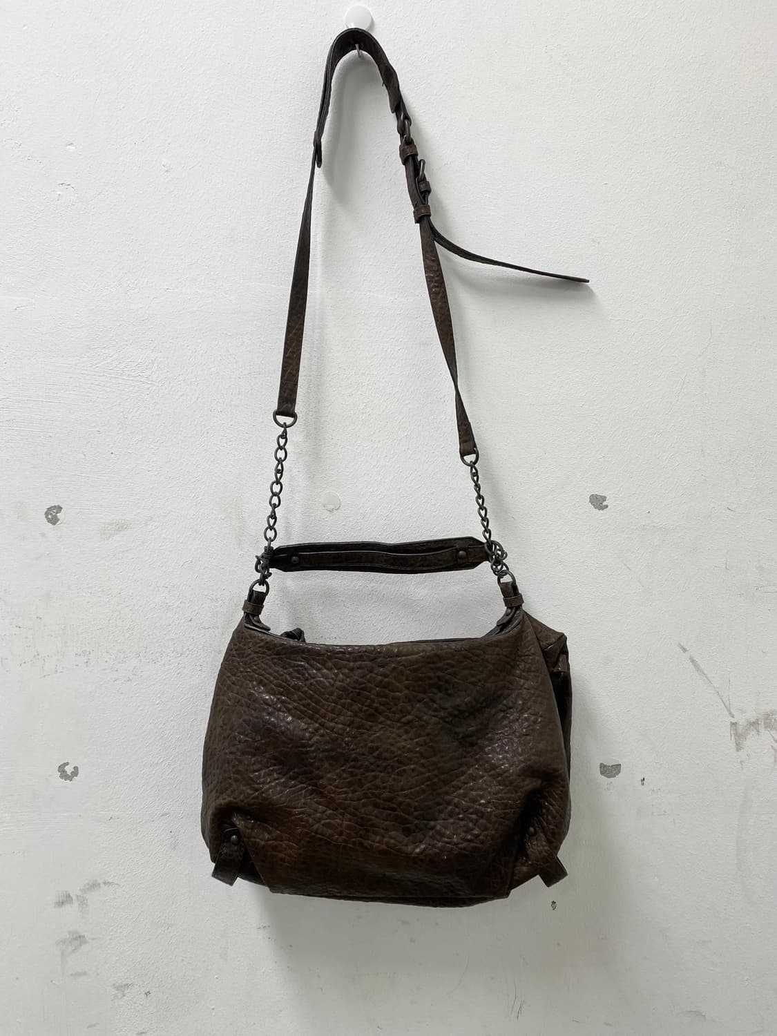 Chain Detail Brown Leather Bag 상품이미지6
