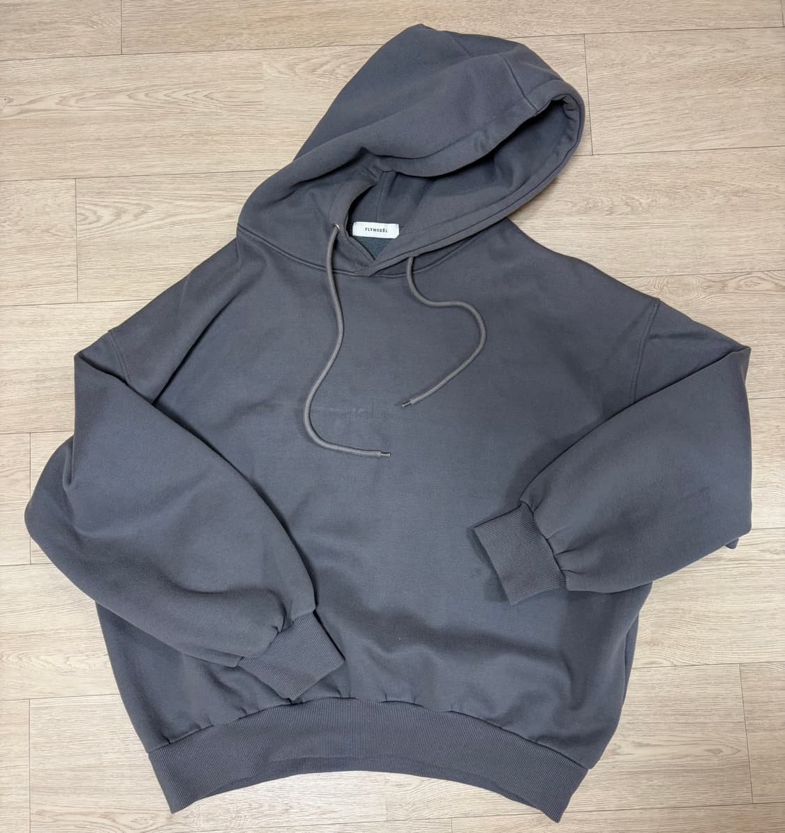 플라이모델 그레이 오버핏 후드티 상품이미지1