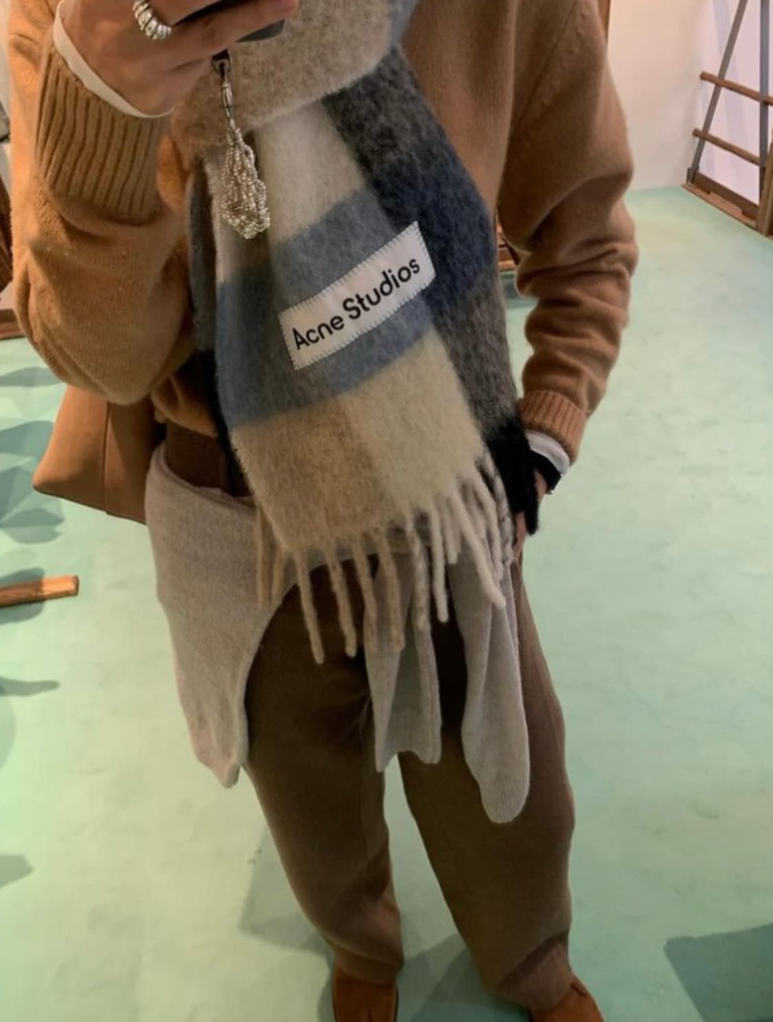 아크네 스튜디오 체크 알파카 모헤어 울머플러 스카프 남여공용 상품이미지9