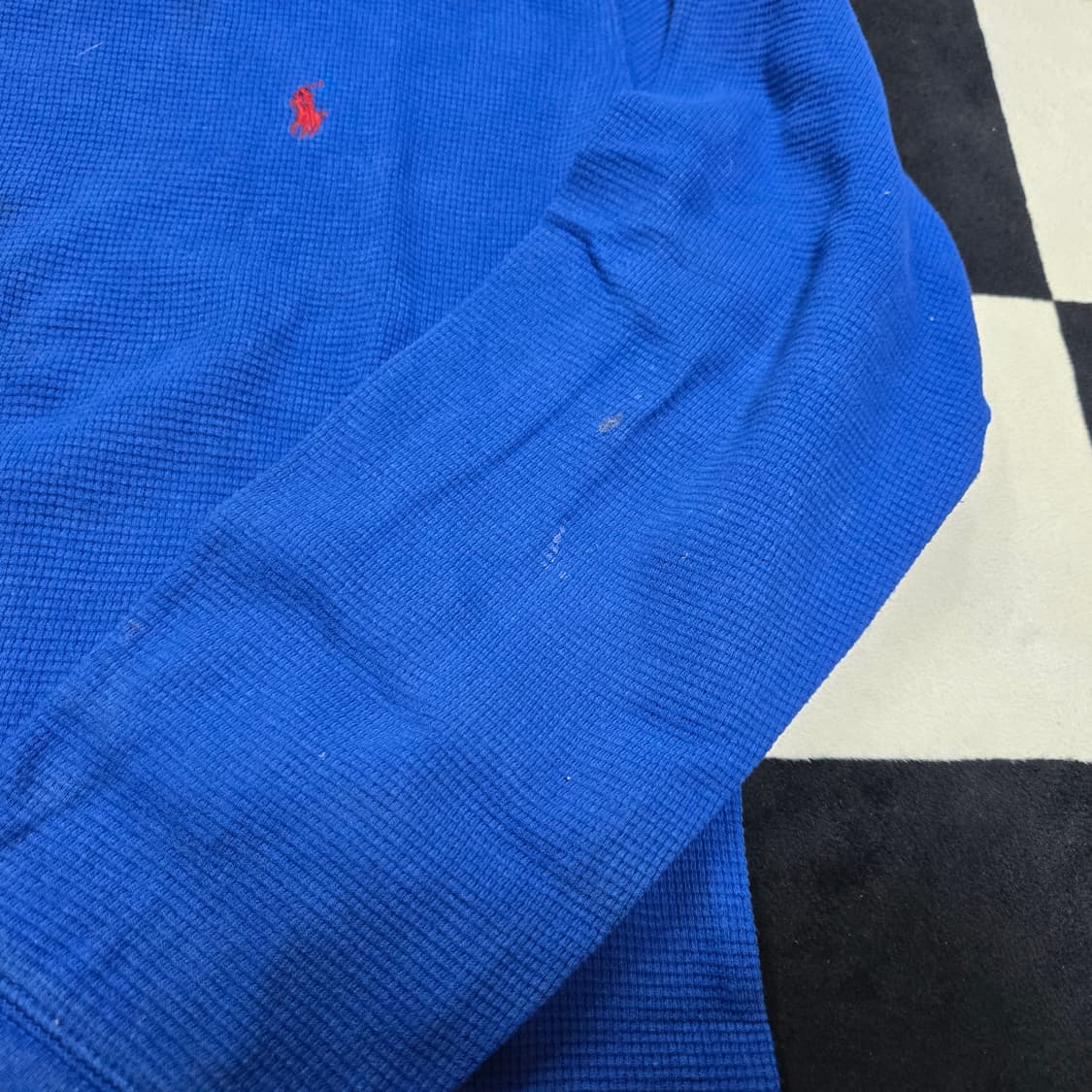 M 폴로랄프로렌 와플티셔츠 블루 하자 상품이미지4