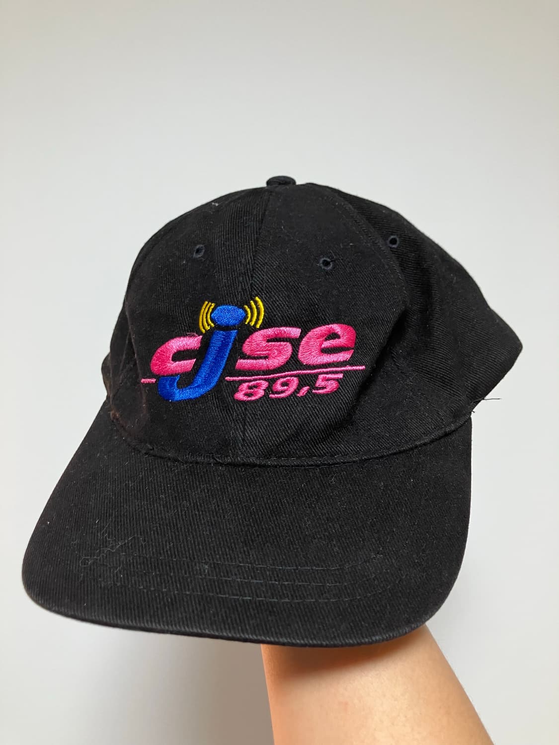 cjse 빈티지 블랙 라디오 방송국 볼캡 6패널캡 상품이미지1