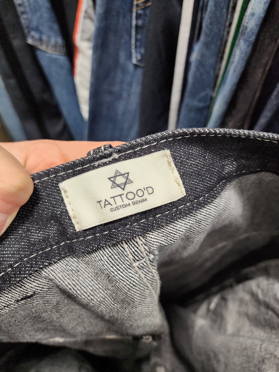 타투드데님 TATTOO'D Bone 뼈 디테일 흑청바지 상품이미지6