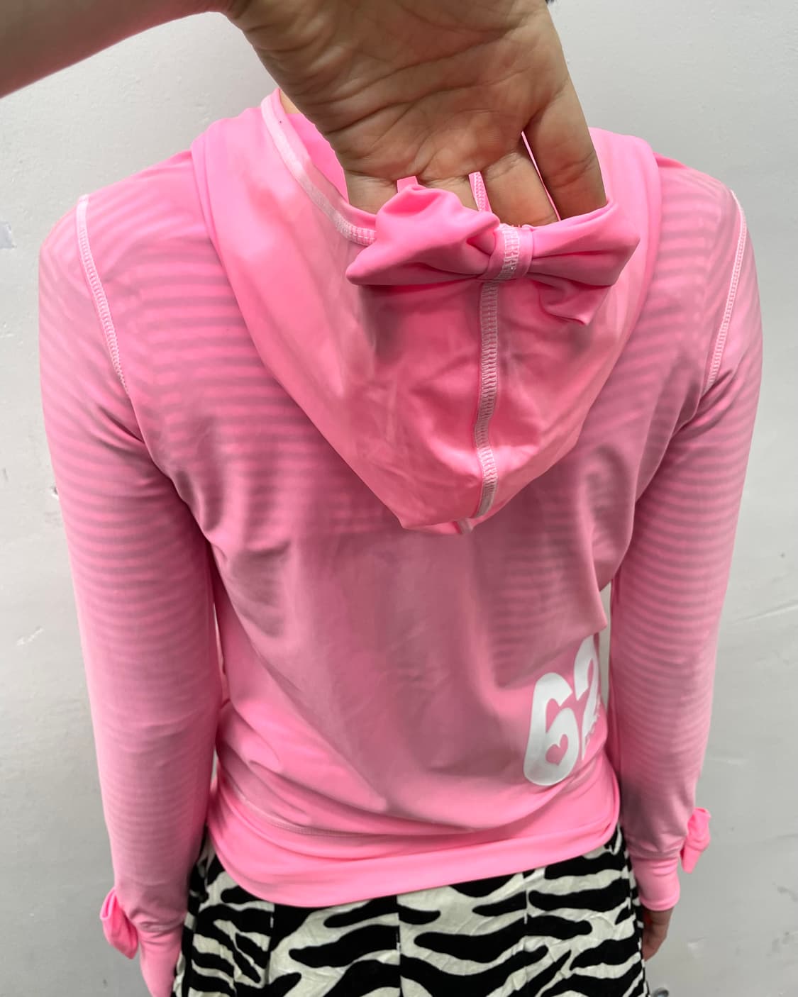 Roni Ribbon Pink Hoodie Zip-Up 상품이미지4