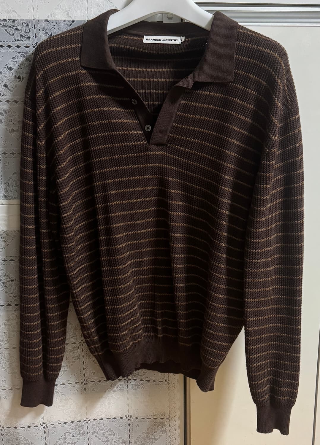 브랜디드 하드 트위스트 폴로 니트 브라운 L 상품이미지2