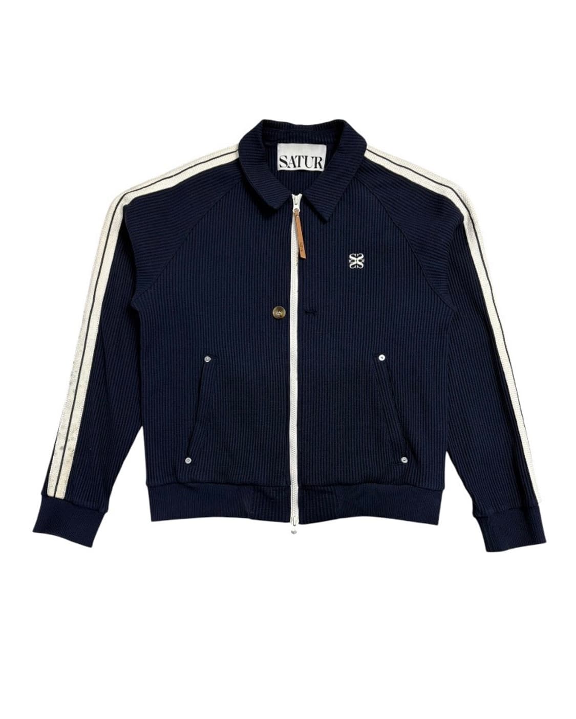 세터 로턴 와플 칼라 트랙 집업 자켓 네이비 상품이미지2
