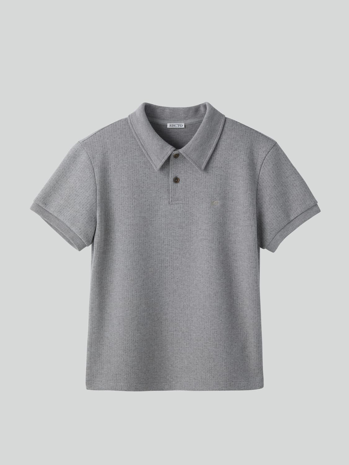 렉토 26SS 슬림핏 PK 피케 탑 카라 티셔츠 멜란지 그레이 상품이미지4