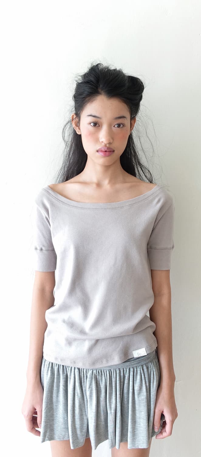 샵페어리 rib half top greyish beige 상품이미지1