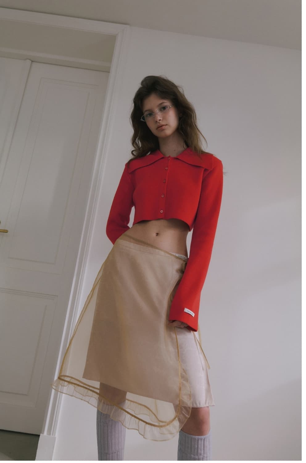 오버듀플레어  가디건 레드 상품이미지1