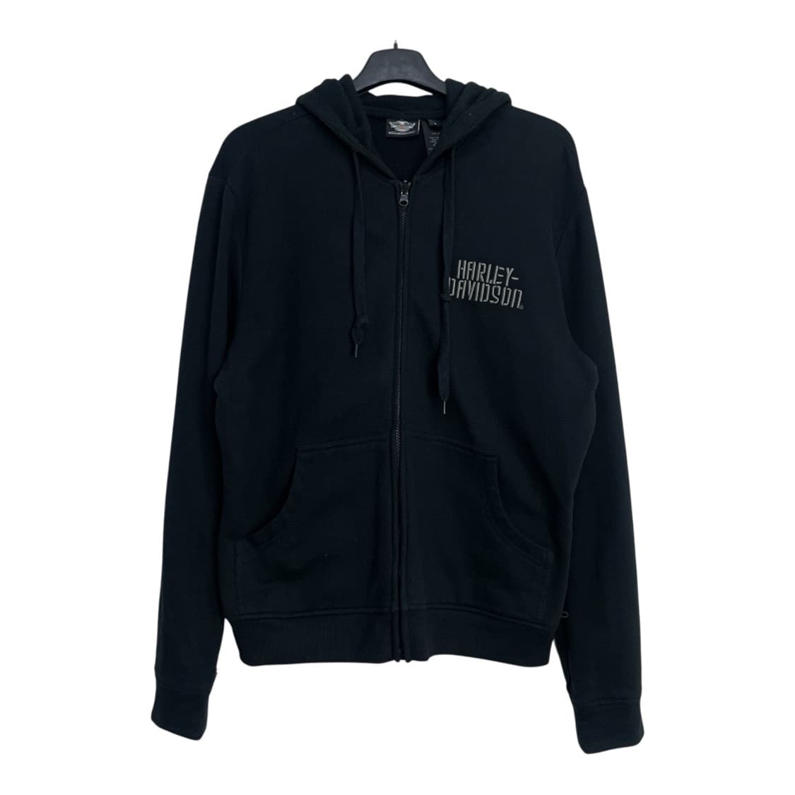할리데이비슨 자수로고 기모 후드집업 블랙 L 상품이미지1