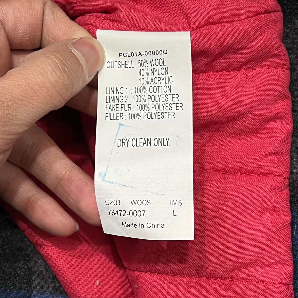  리바이스 울 혼방 퍼 카라 체크 자켓 y15742 상품이미지7