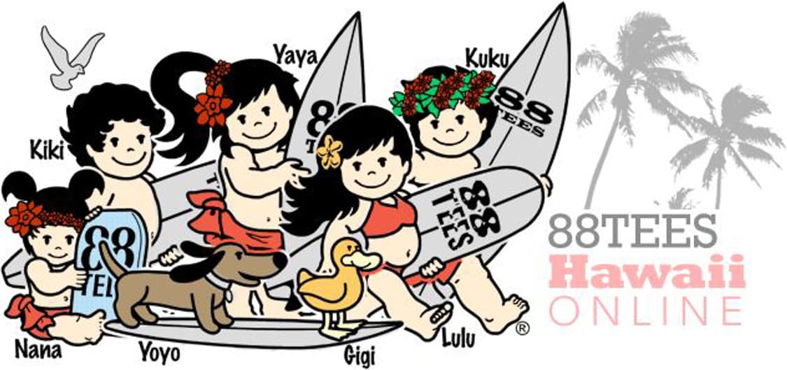 88TEES 하와이안캐릭터 꽃무늬 플라워 그래픽 프린팅 프린트 반팔티셔츠 상품이미지6