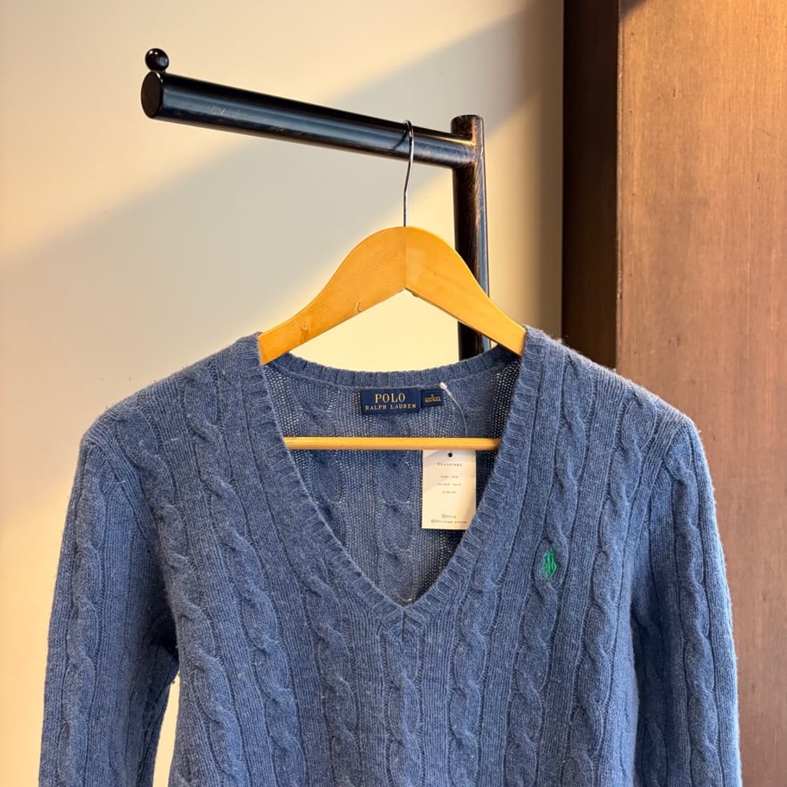 15890 - 폴로 랄프로렌 스카이블루 케이블 울 니트 (울 90% 캐시 상품이미지1