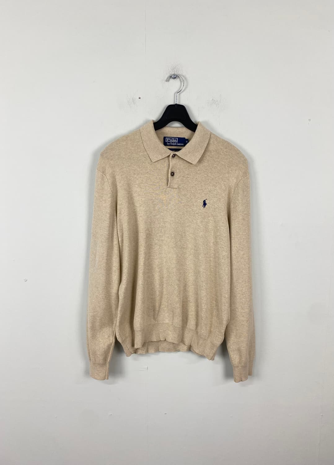 폴로 랄프로렌 베이지 카라 니트 M <619> 상품이미지1