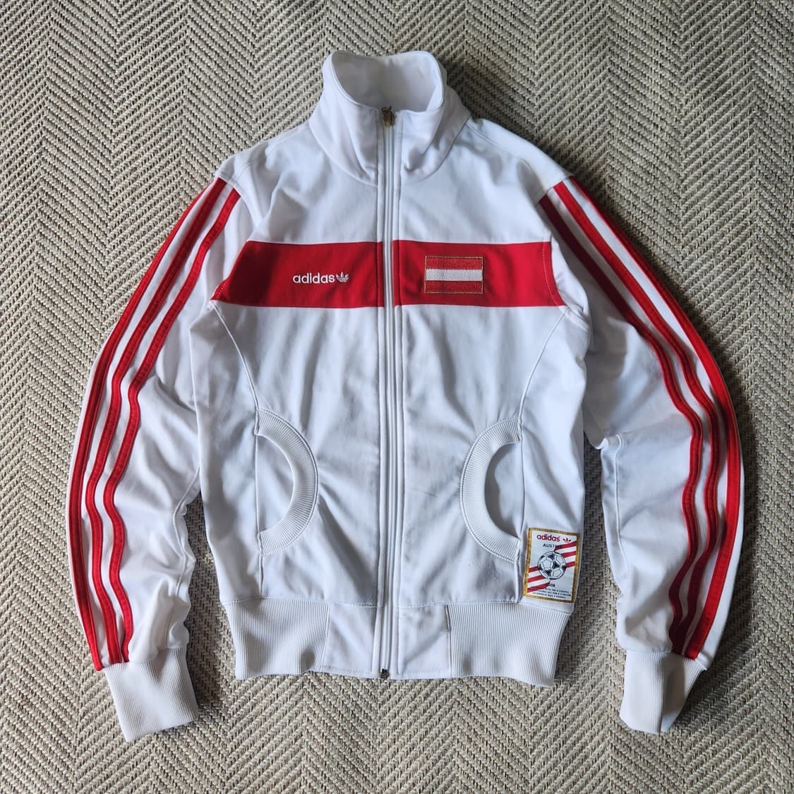 아디다스 오스트레일리아 호주 트랙탑 흰빨 져지 상품이미지1