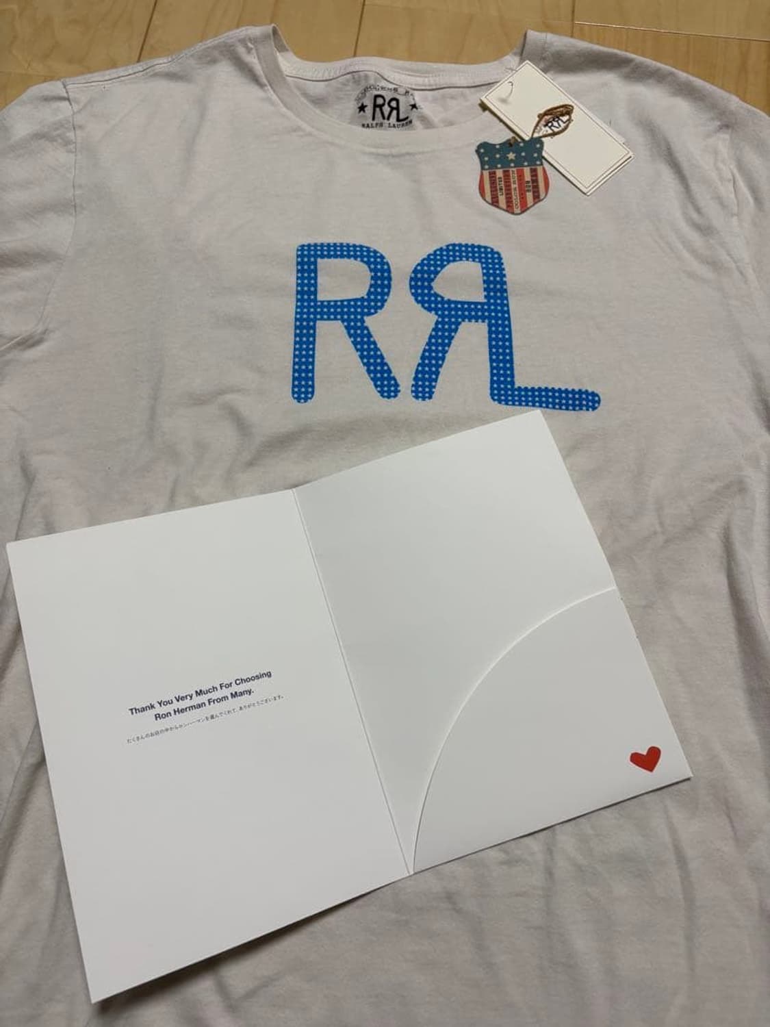 RRL 더블알엘 포 론한만 로고 반팔 티셔츠 화이트 상품이미지3