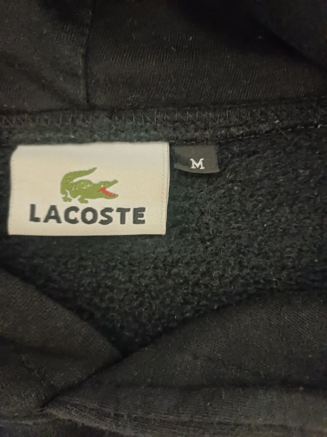 라코스테 빅 크로커다일 자수 후드티 (블랙/M/황금기장) 상품이미지4