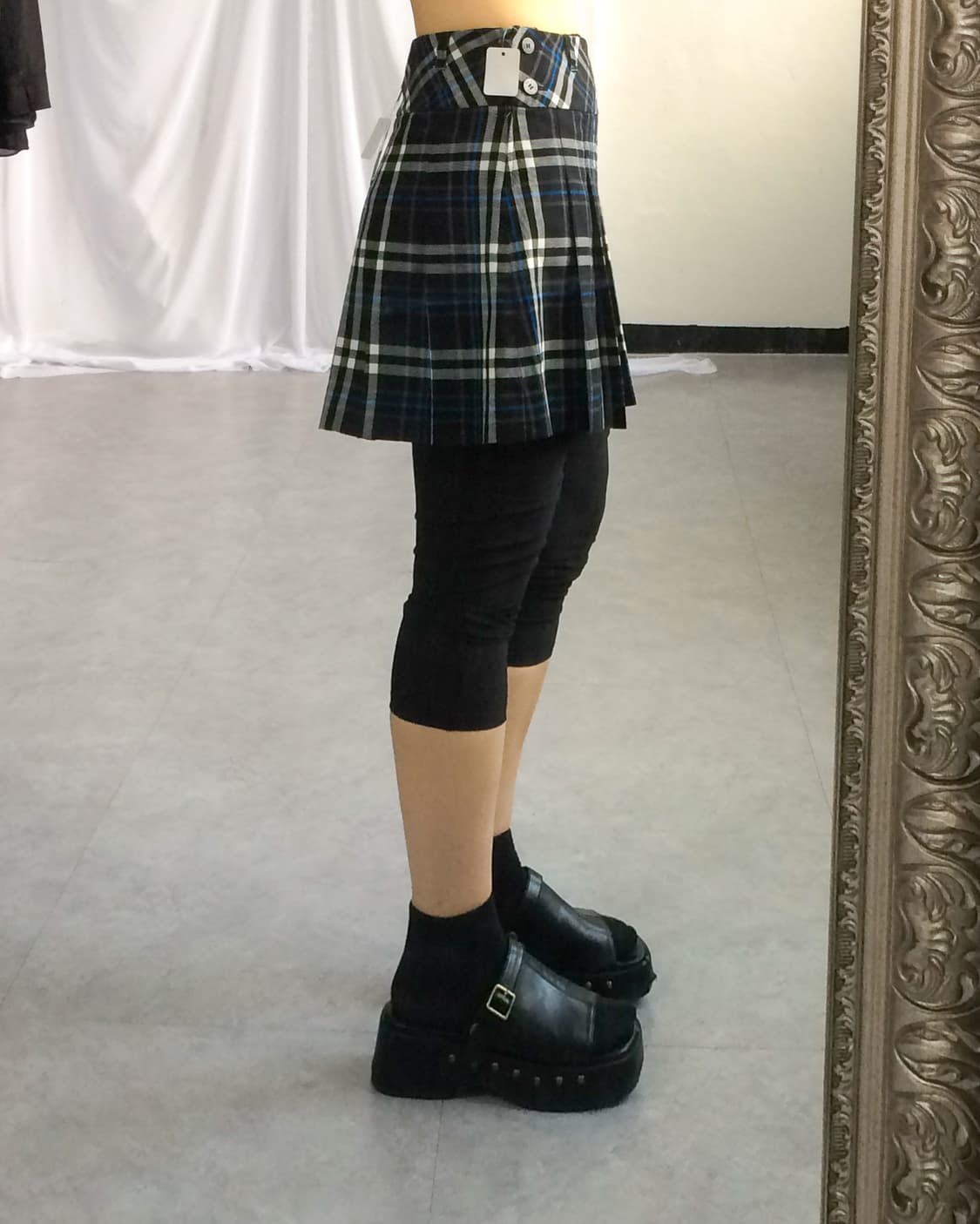 Check pattern pleats mini skirt 상품이미지7