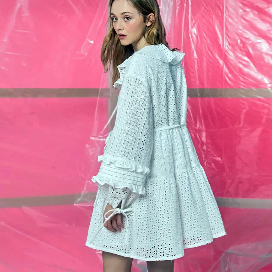 아이아이(EYEYE) 펀칭 아일렛 랩원피스 프리사이즈 상품이미지3