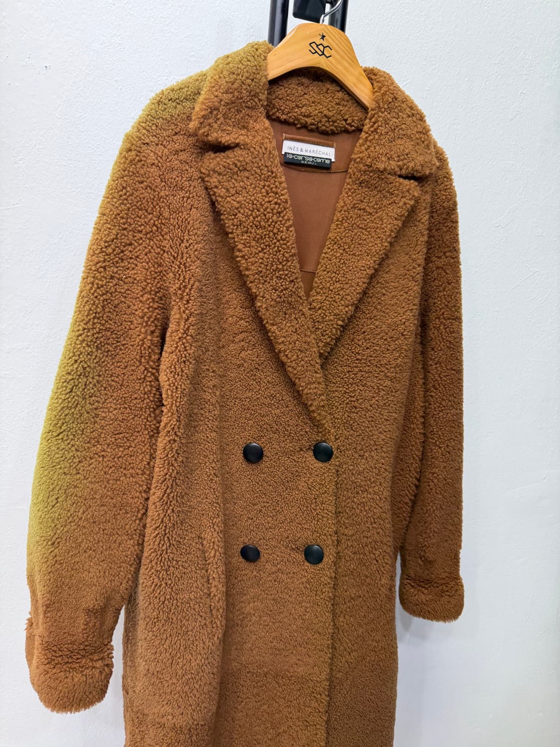 매장판정품) 이네스앤마샬 루즈핏 브라운 뽀글이 코트 36 상품이미지2