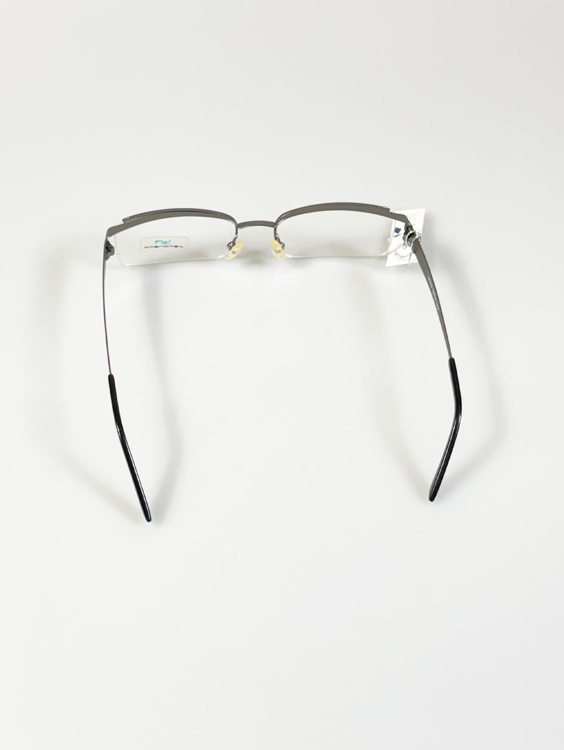 SEMONEMO 그레이 메탈 반무테 스퀘어 빈티지 안경 상품이미지5
