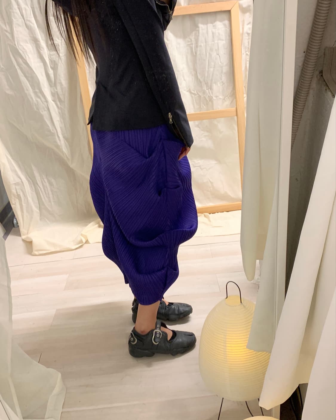 violet sculptural pleated skirt  상품이미지4