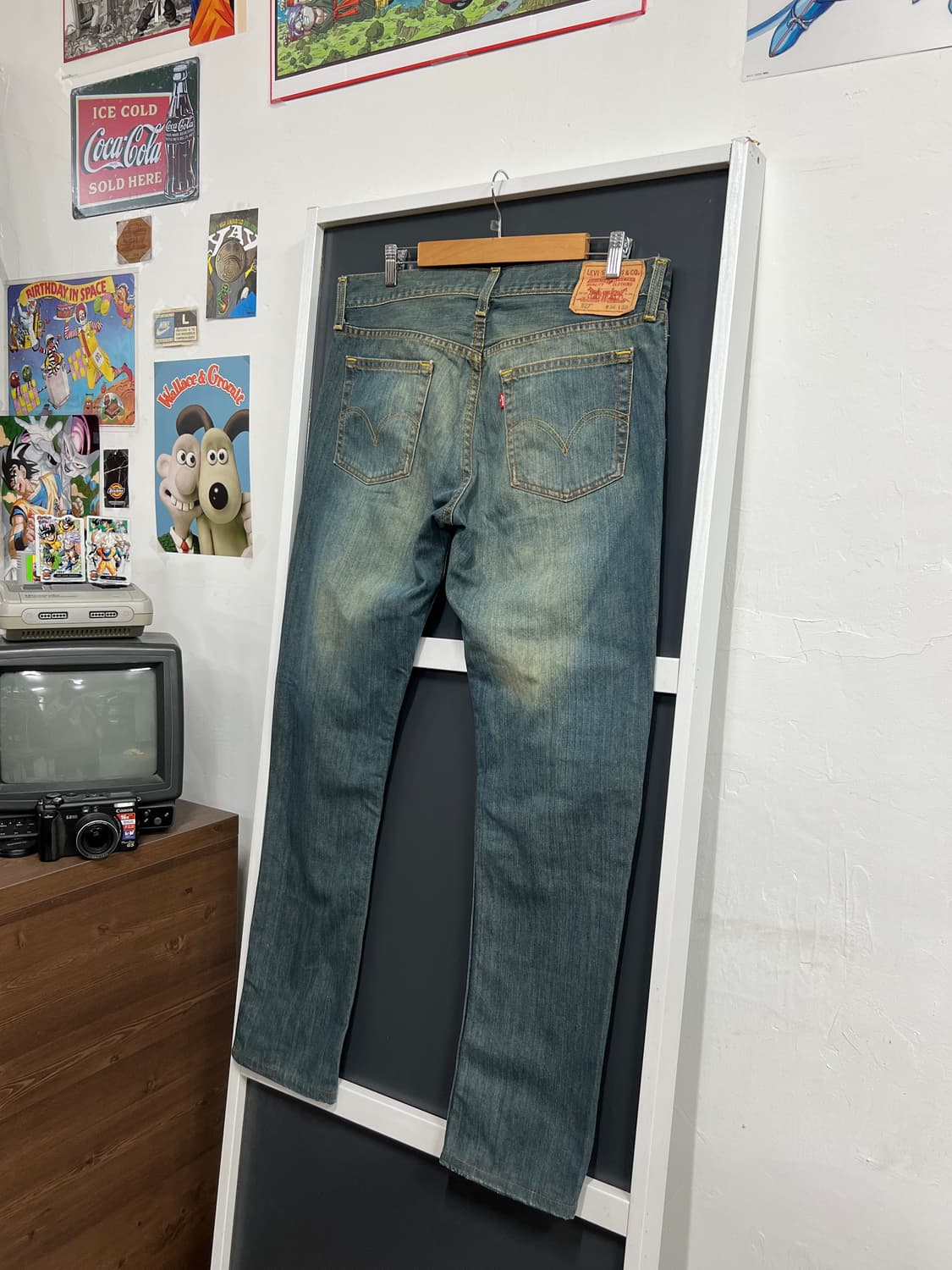 00s Levis 리바이스 527 로우 부츠컷 워싱 데님 팬츠 상품이미지1