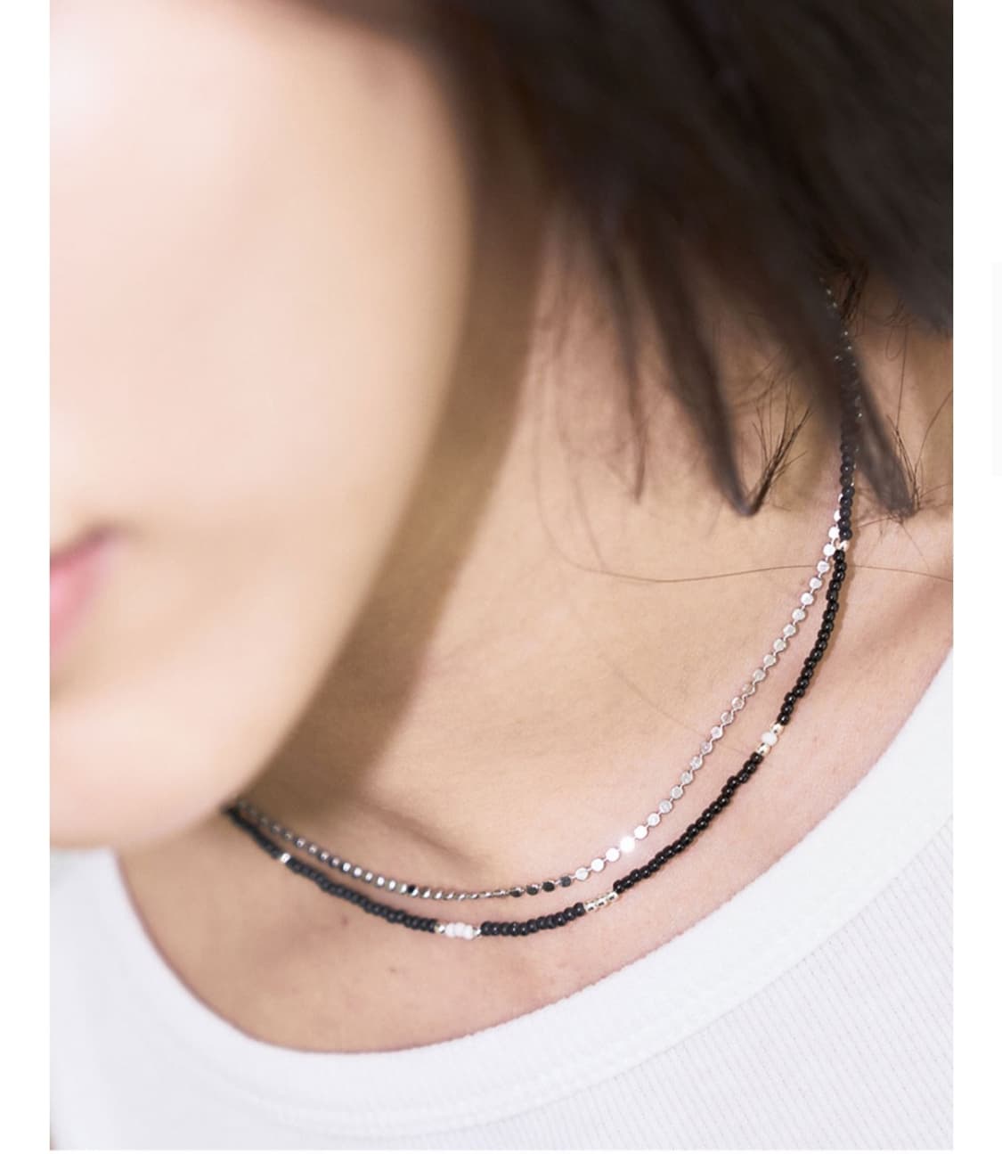 아워피에르 LOVESKINNY BEADS NECKLACE BLACK(M) 상품이미지1