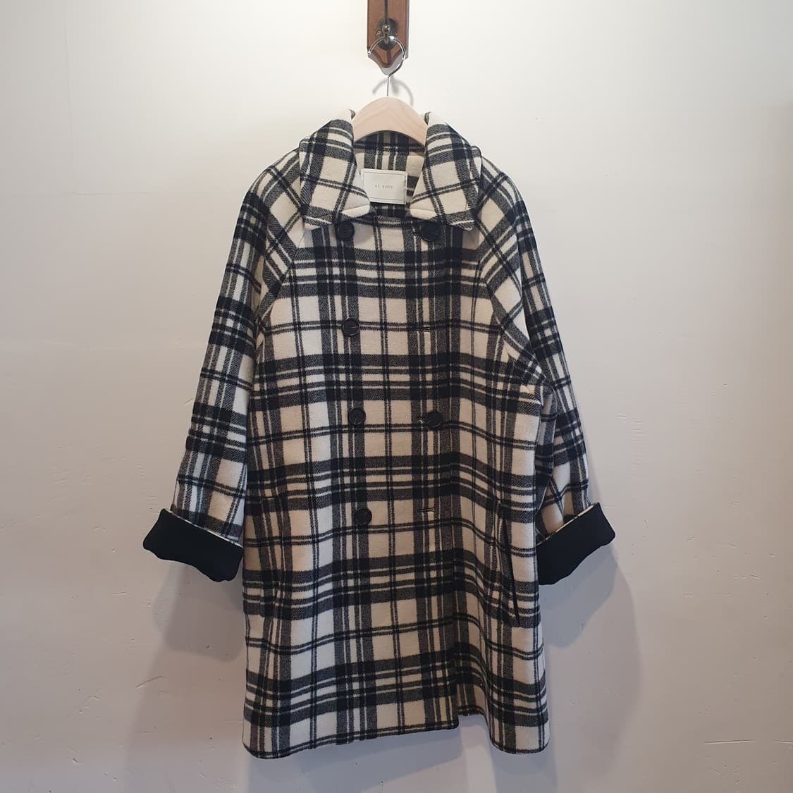 체크 더블 코트 RE RHEE 상품이미지1