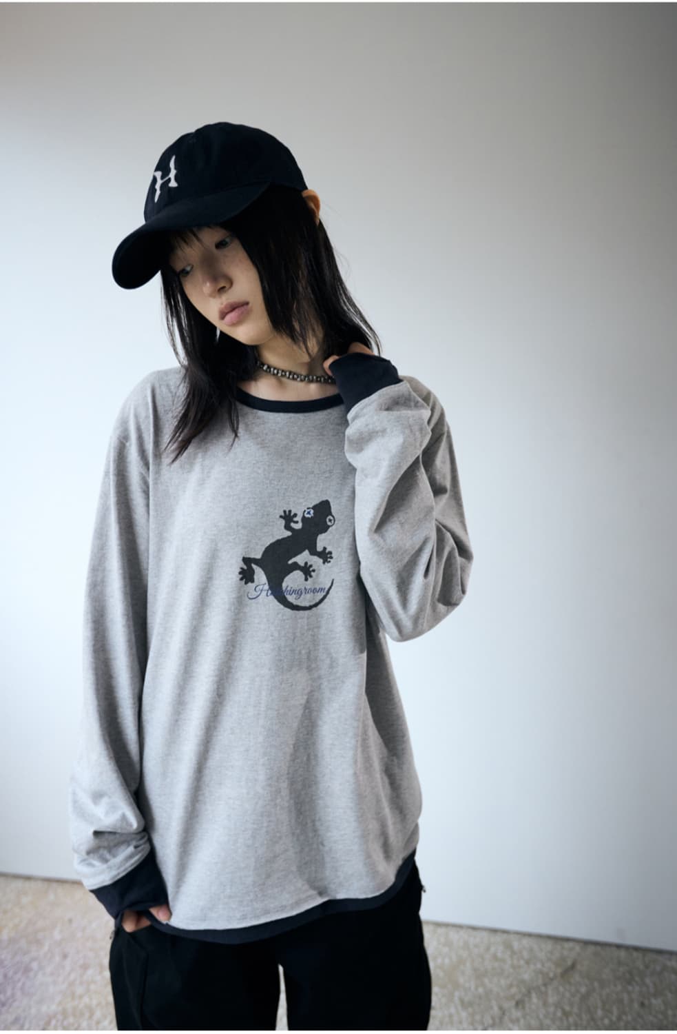 해칭룸 Lizard Ringer Tee M.Grey  상품이미지2