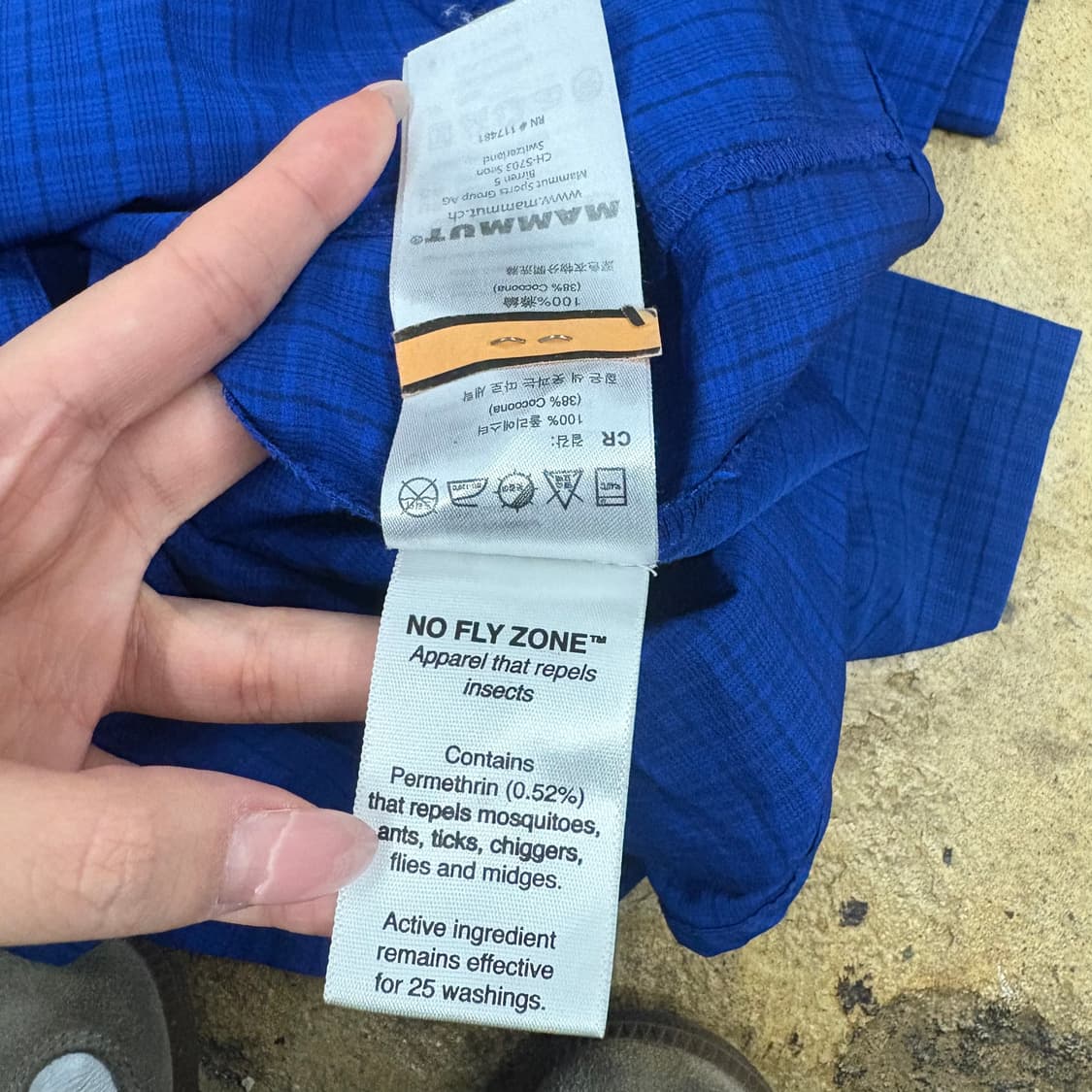 [정품/M] 마무트 블루 체크패턴 반팔 셔츠 b14 상품이미지7