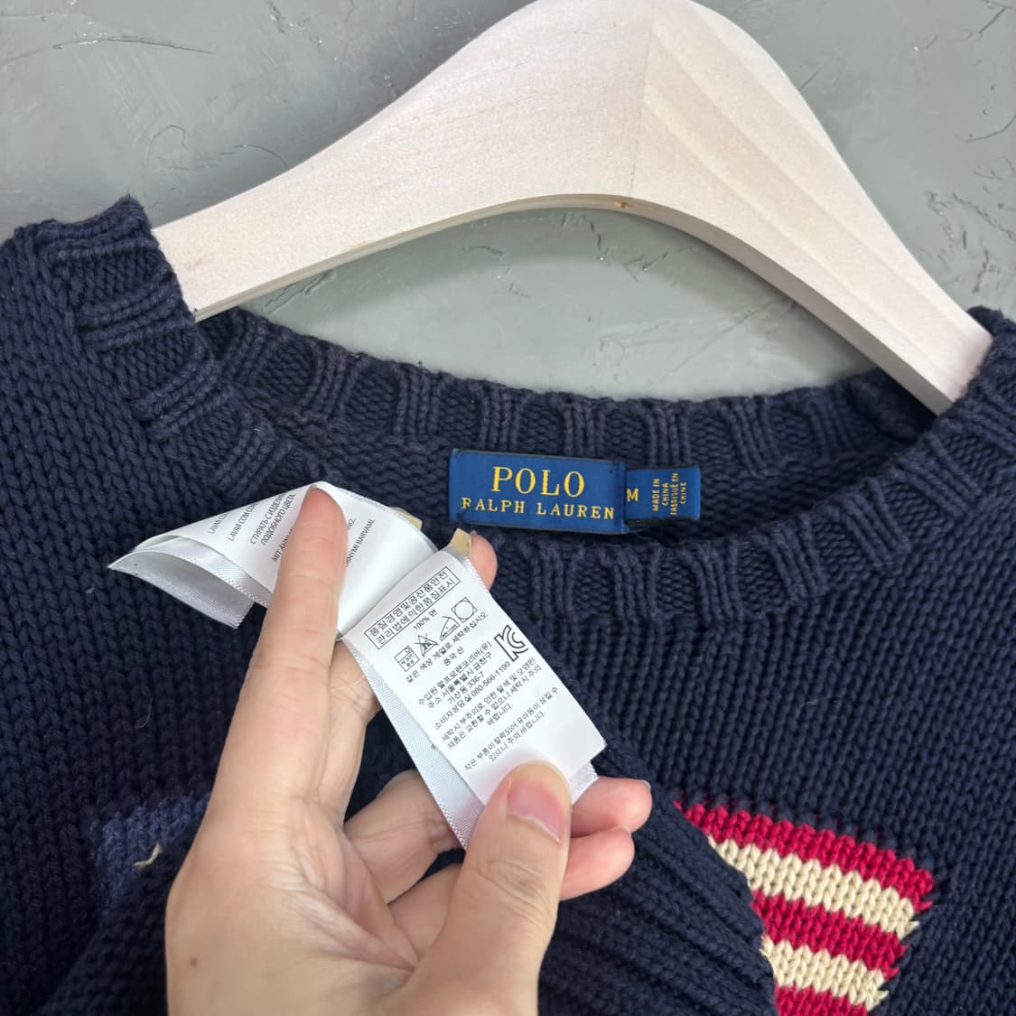폴로 랄프로렌 성조기 니트 네이비 상품이미지3