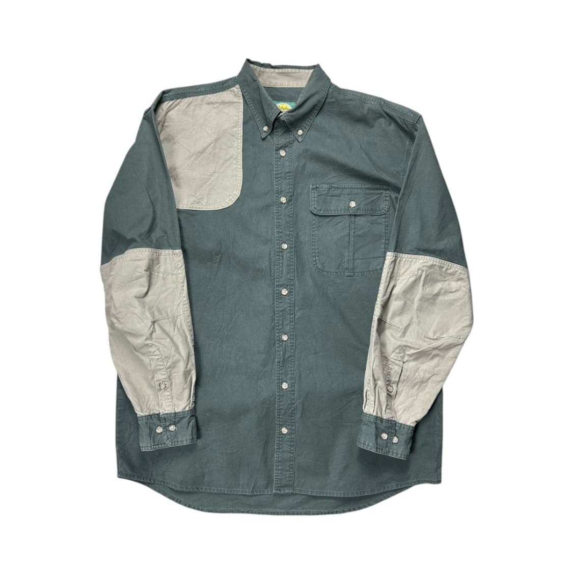 L) 카벨라스 그린 투톤 패치워크 셔츠 TS-046 상품이미지1