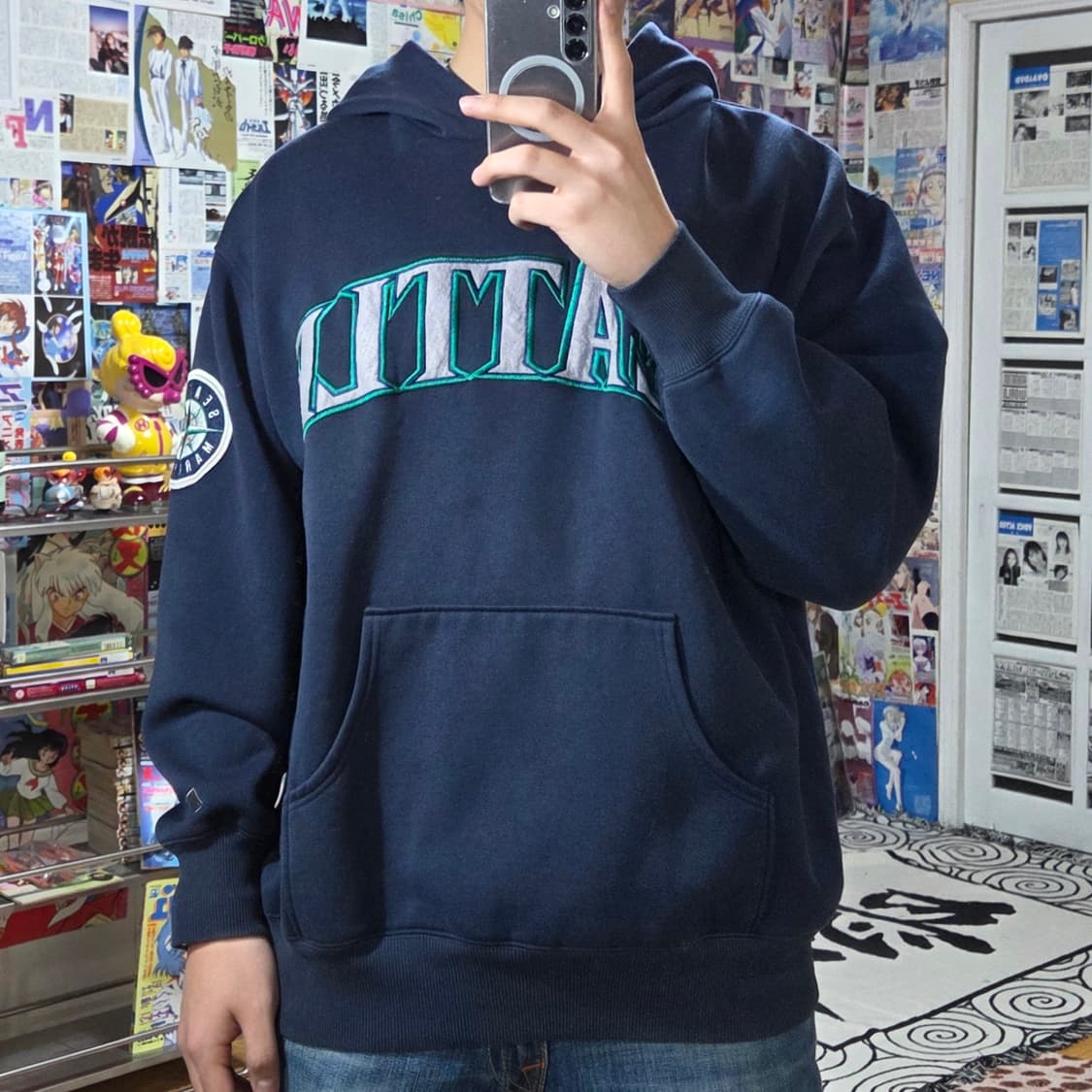 JPN 엠엘비 네이비 시애틀 매리너스 후드티 상품이미지2