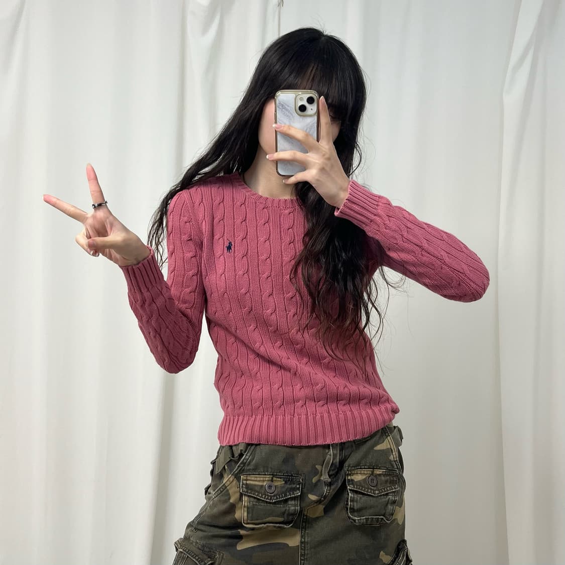 Polo Ralph Lauren pink cable knit 상품이미지1