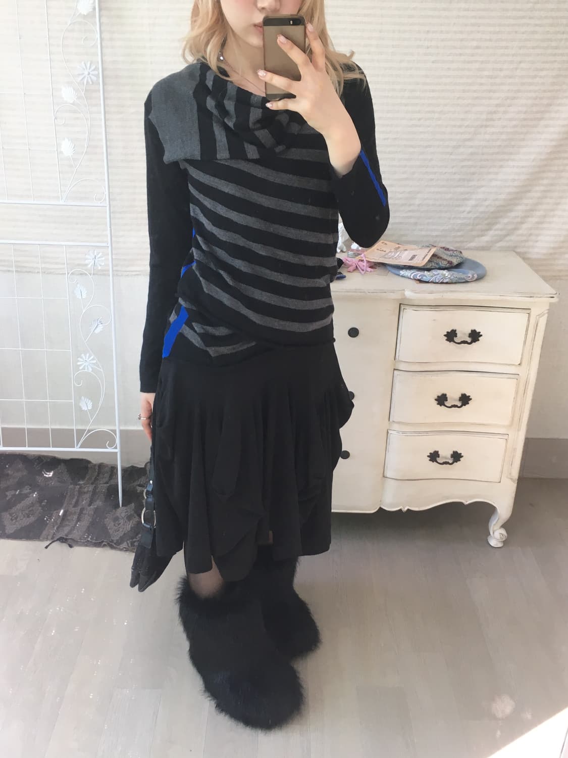 asuro tayama stripe unbalance knit 상품이미지2