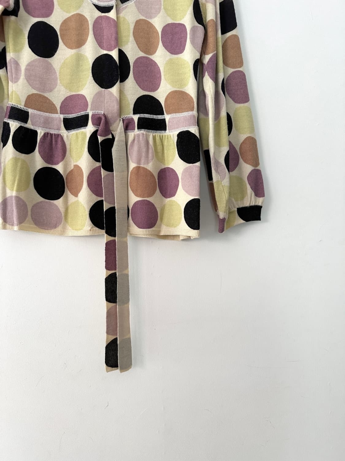 Color dot strap cardigan 상품이미지3