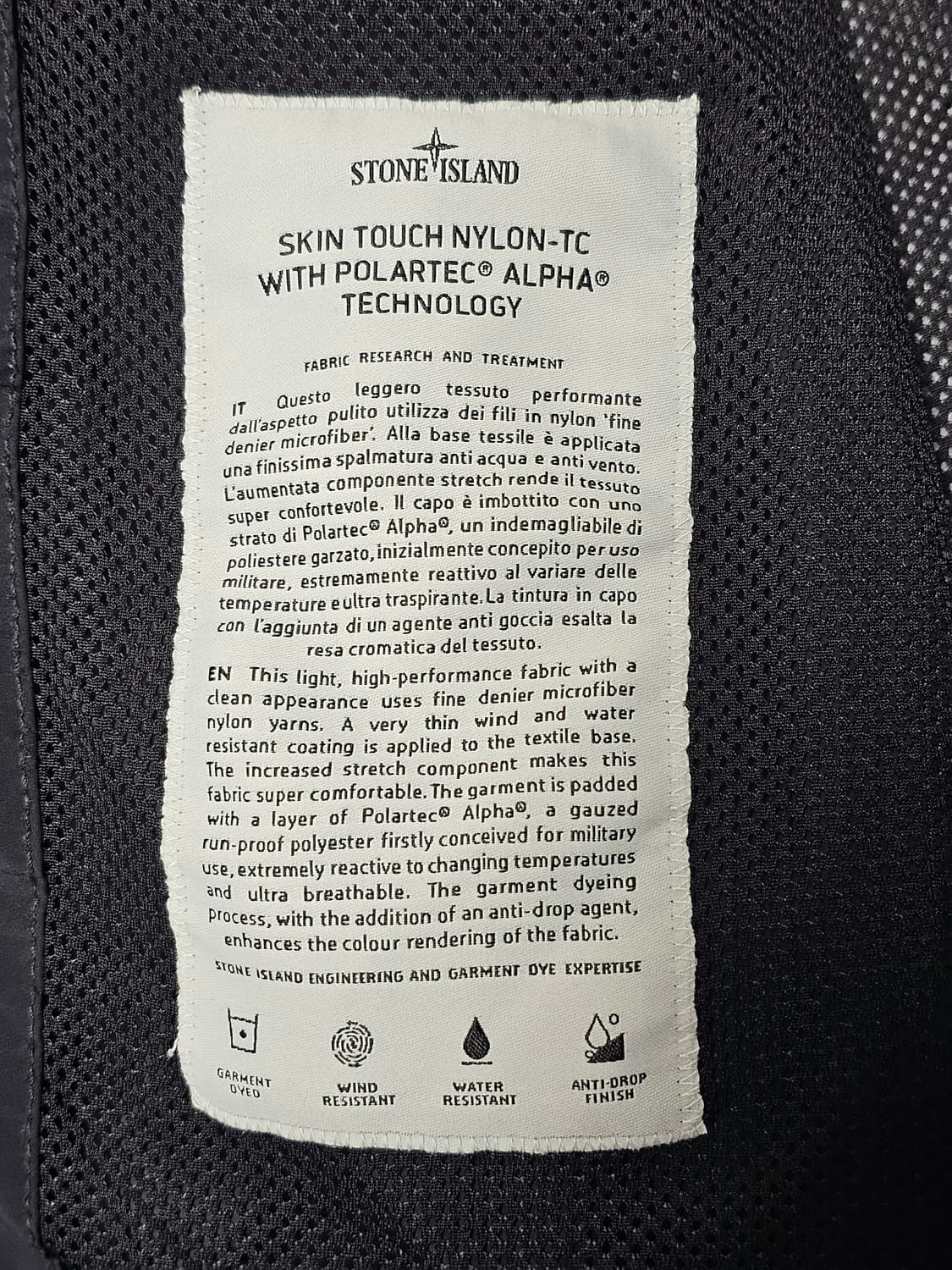 스톤아일랜드 SKIN TOUCH NYLON-TC POLARTEC 자켓 상품이미지7