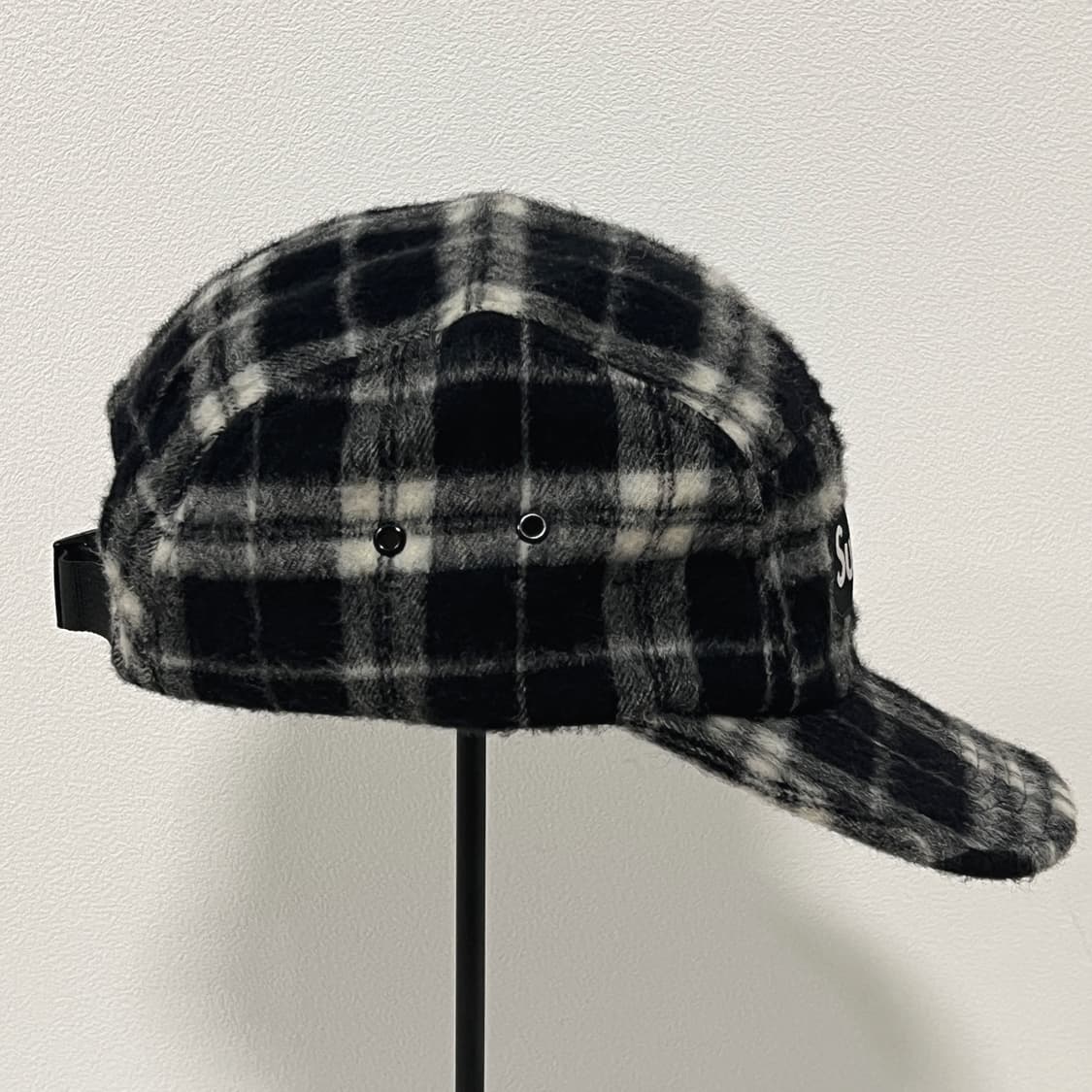 슈프림 2007 울 글랜 체크 캠프캡 블랙 상품이미지5