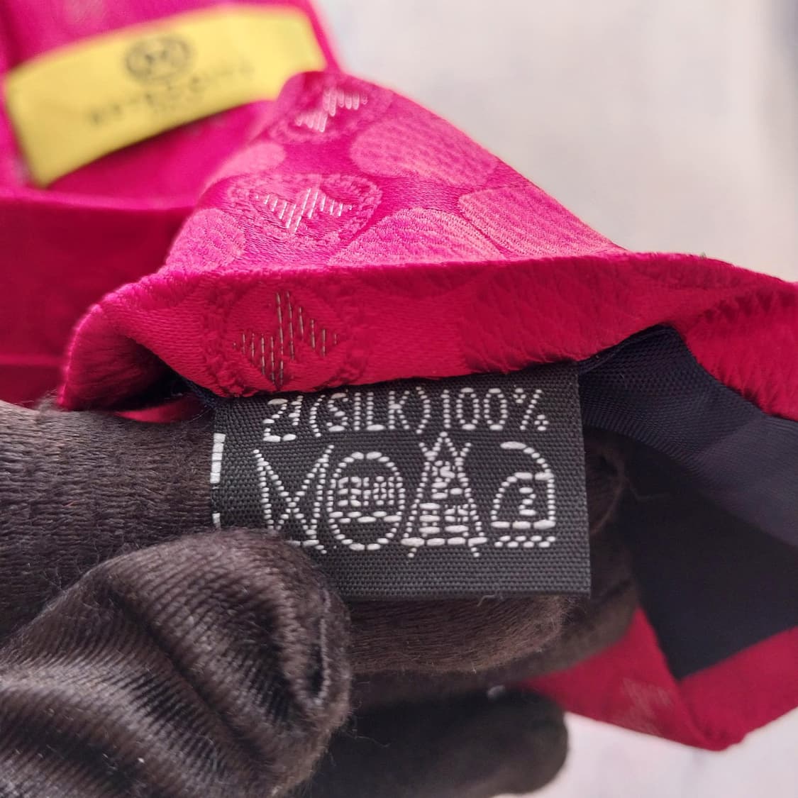 메트로시티 실크 레드 로고 자수 넥타이 7cm A+등급 K1929 상품이미지9