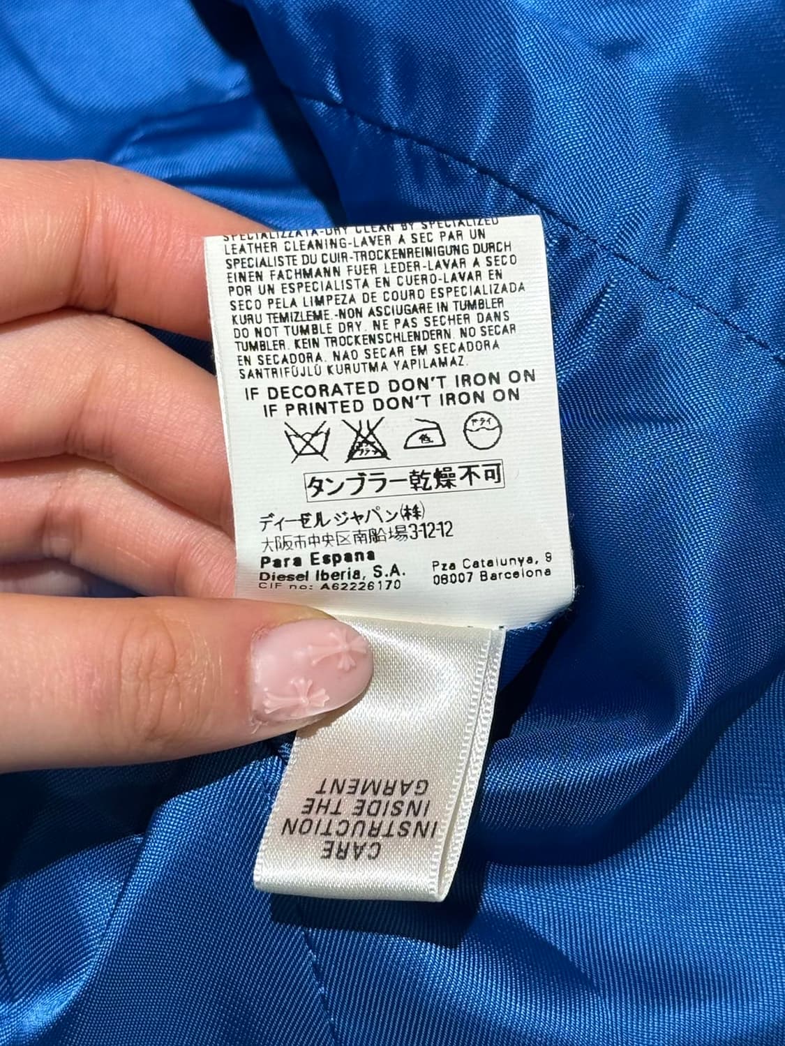 디젤 블루 리얼 비텔로 카프 스웨이드 라이더 자켓 상품이미지10