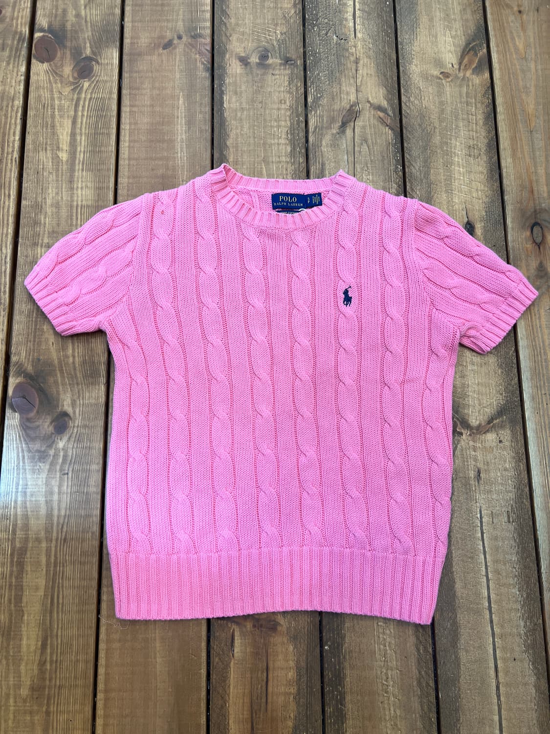 폴로 핑크 꽈배기 반팔 니트  상품이미지6