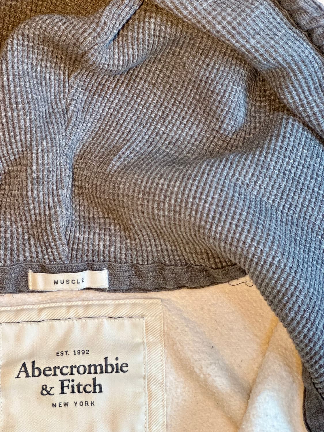 아베크롬비 로고 패치 와플 후드집업 상품이미지3