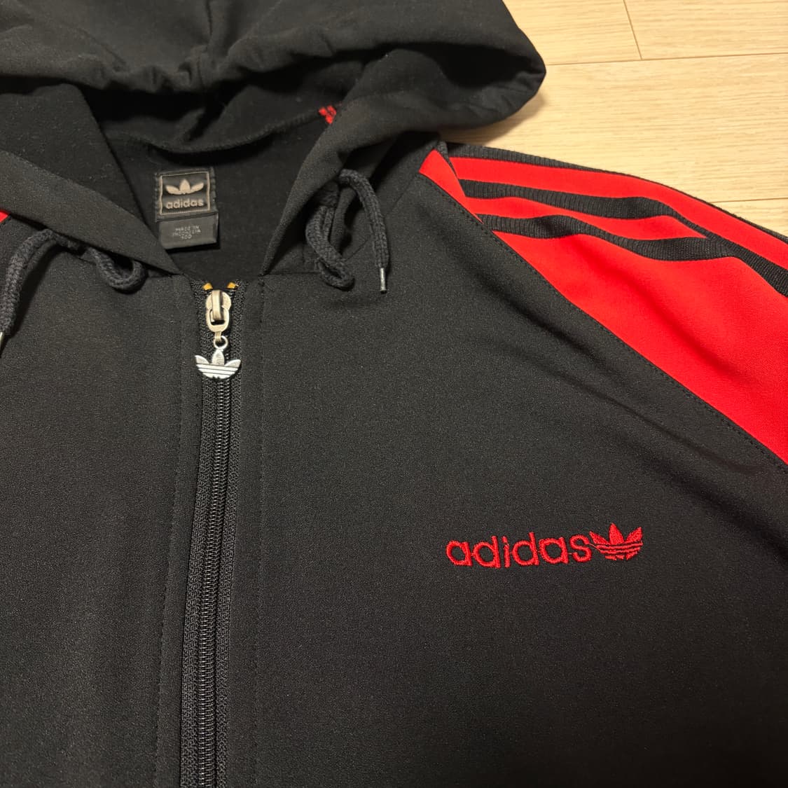대장급)아디다스 00s 올드스쿨 검/빨 빅로고 후디 져지 상품이미지3